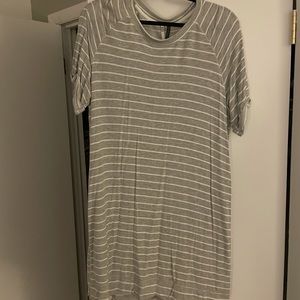 Jaclyn Intimates Grey and White Striped dress
